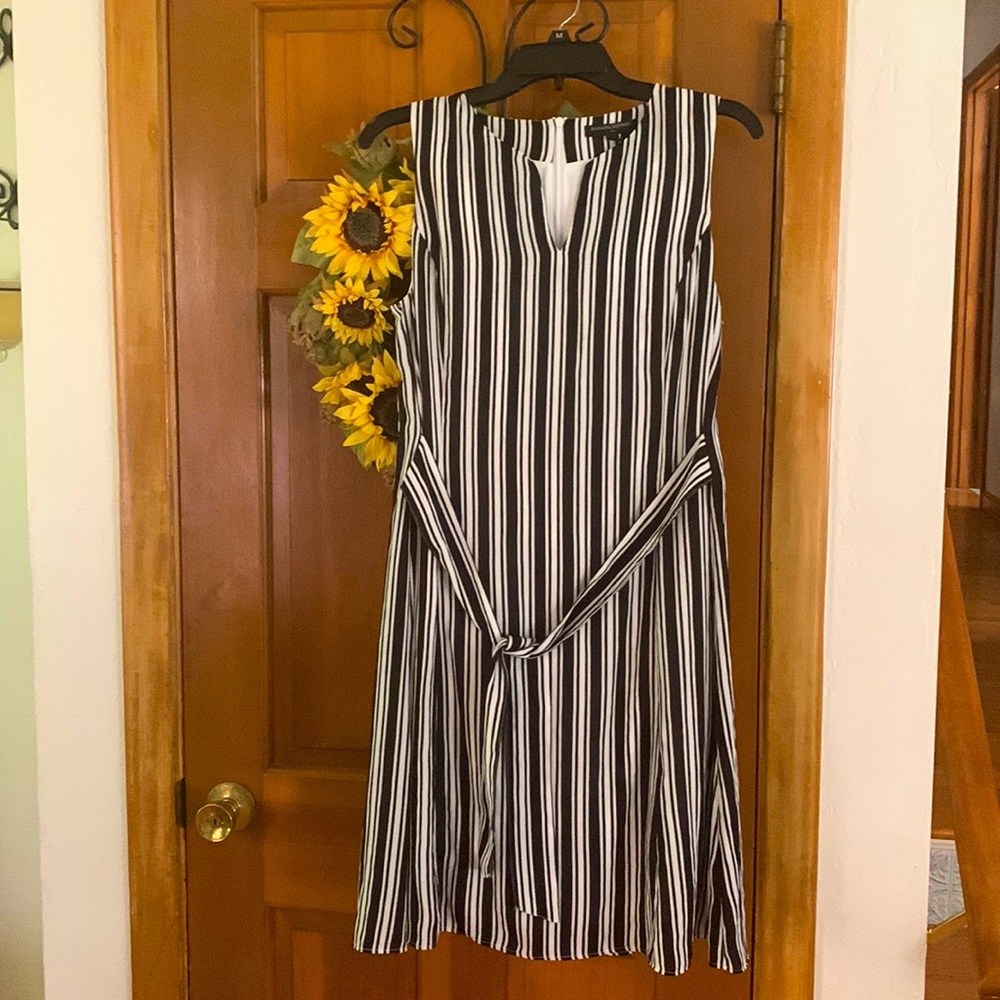 Banana republic size 8, fully lined, b/w striped
